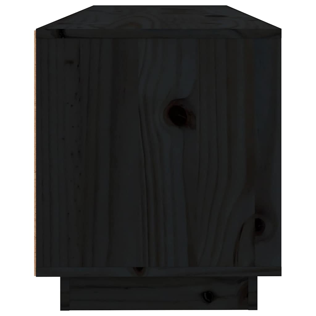 TV ormarić crni 100x34x40 cm od masivne borovine