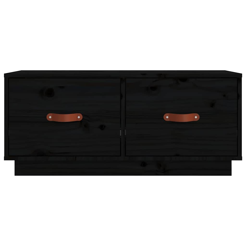 TV ormarić crni 80 x 34 x 35 cm od masivne borovine
