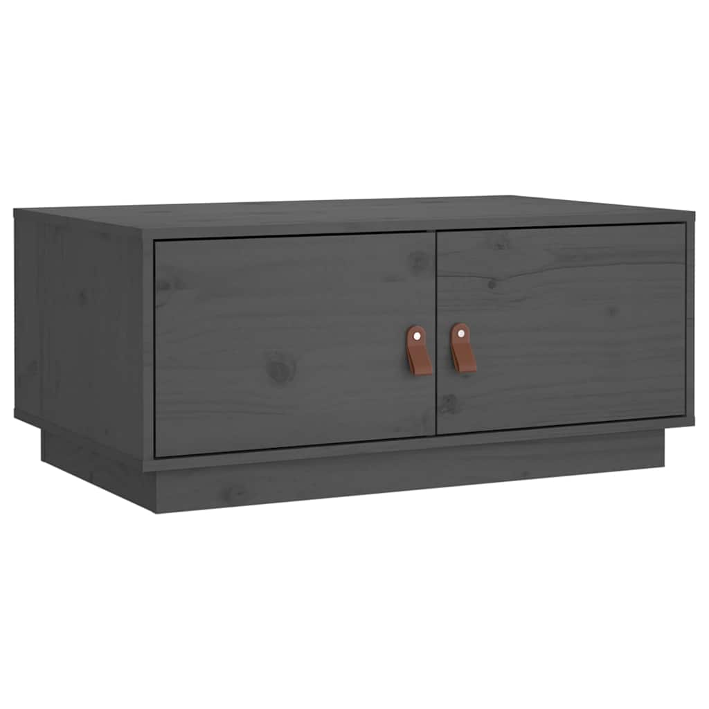 Stolić za kavu sivi 80 x 50 x 35 cm od masivne borovine