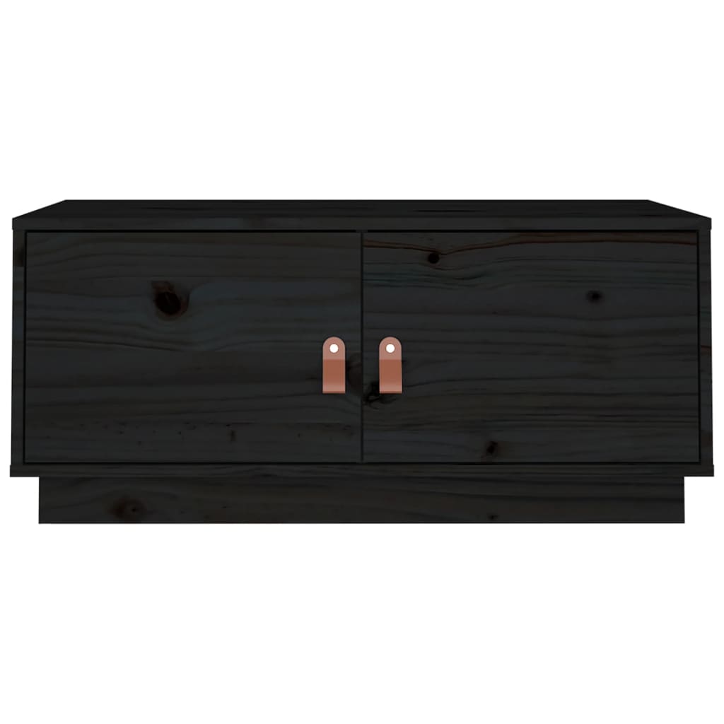 Stolić za kavu crni 80 x 50 x 35 cm od masivne borovine
