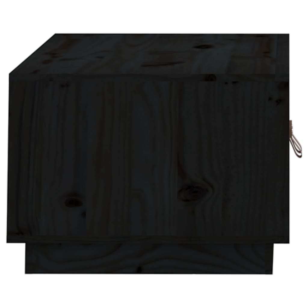 Stolić za kavu crni 80 x 50 x 35 cm od masivne borovine