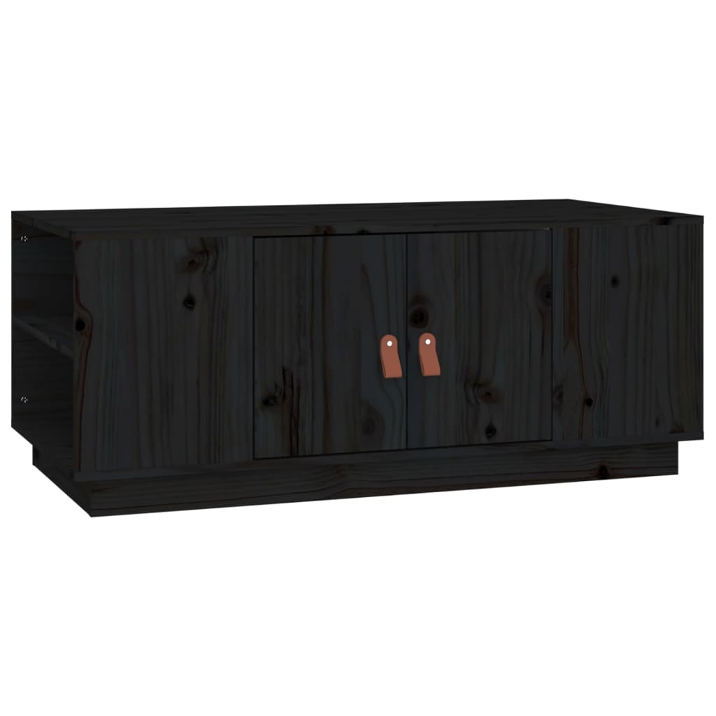 Stolić za kavu crni 100 x 50 x 41 cm od masivne borovine