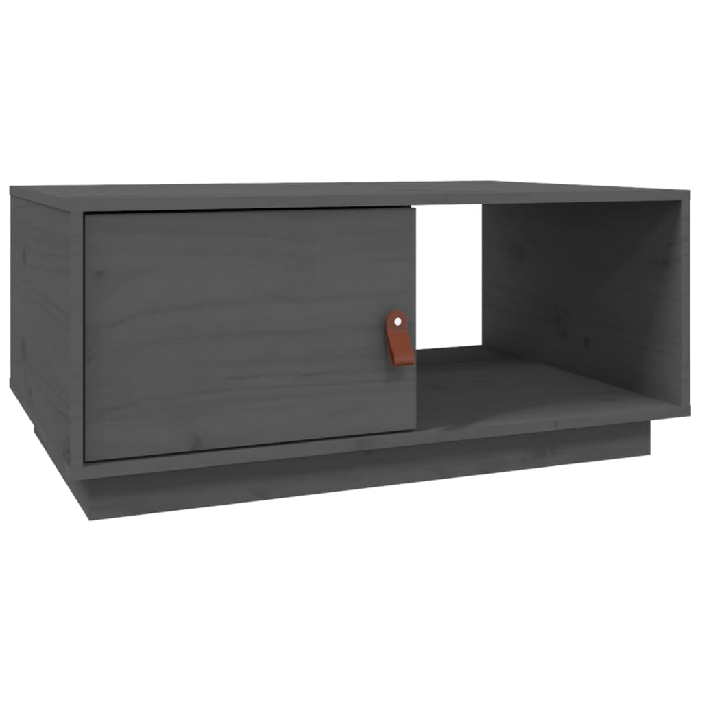 Stolić za kavu sivi 80 x 50 x 35,5 cm od masivne borovine