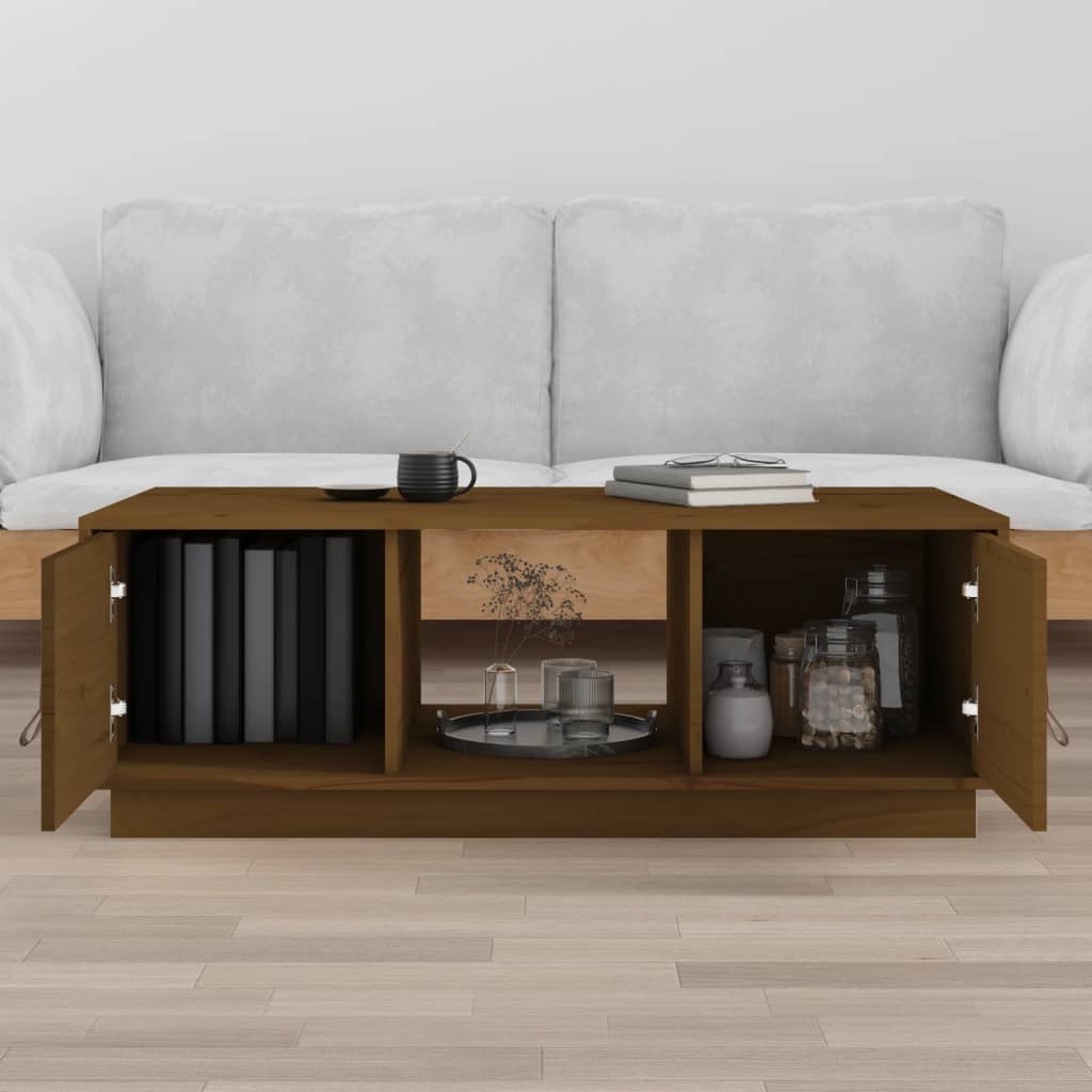 Stolić za kavu boja meda 100x50x35 cm od masivne borovine