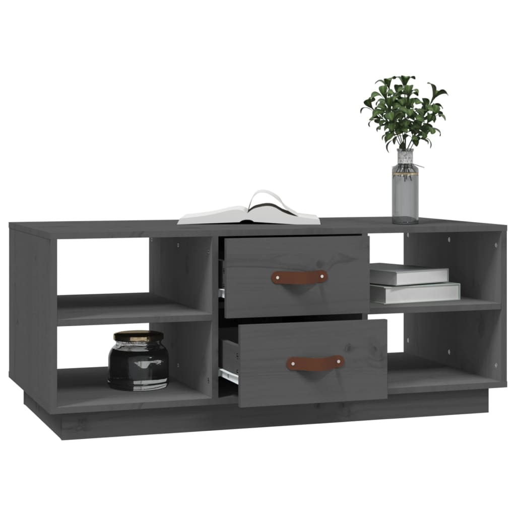 Stolić za kavu sivi 100 x 50 x 41 cm od masivne borovine