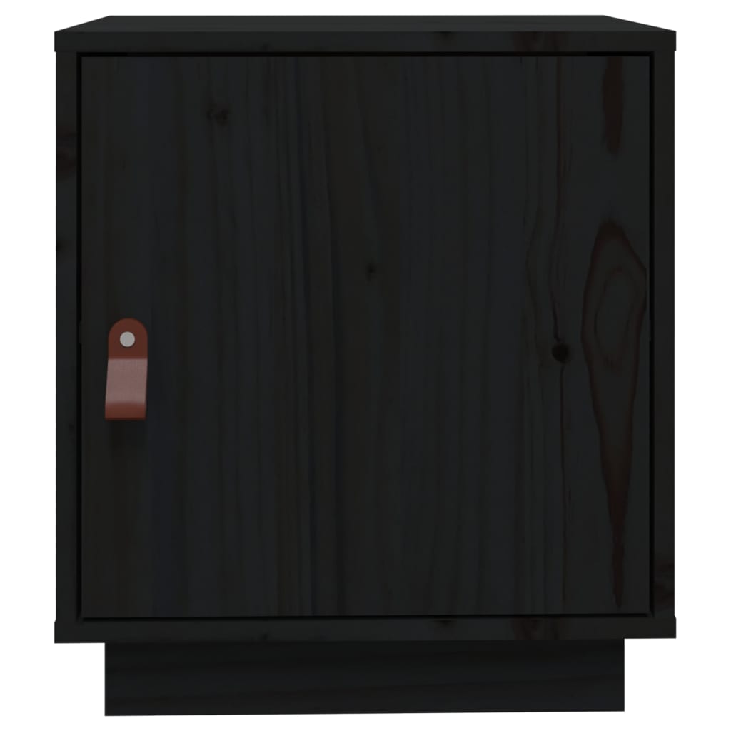 Noćni ormarić crni 40 x 34 x 45 cm od masivne borovine