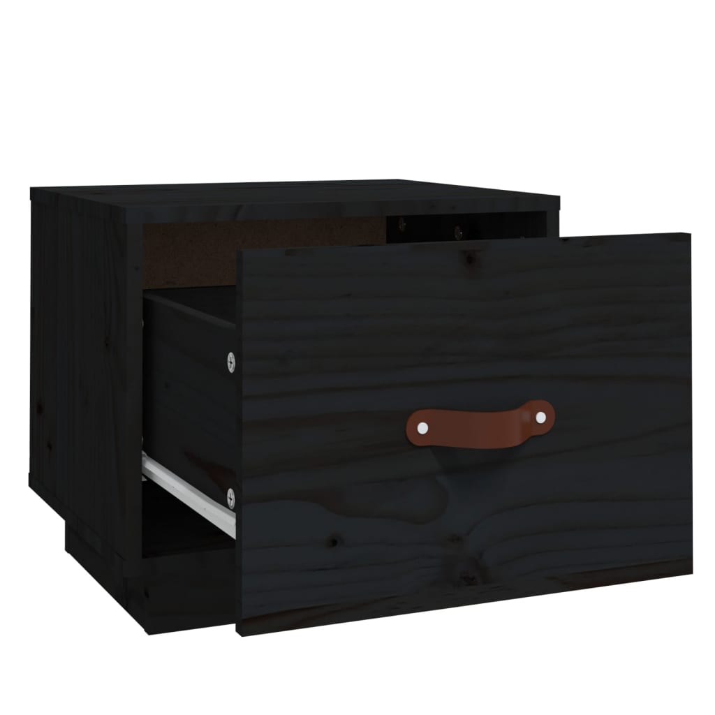 Noćni ormarić crna 40 x 34 x 35 cm od masivne borovine