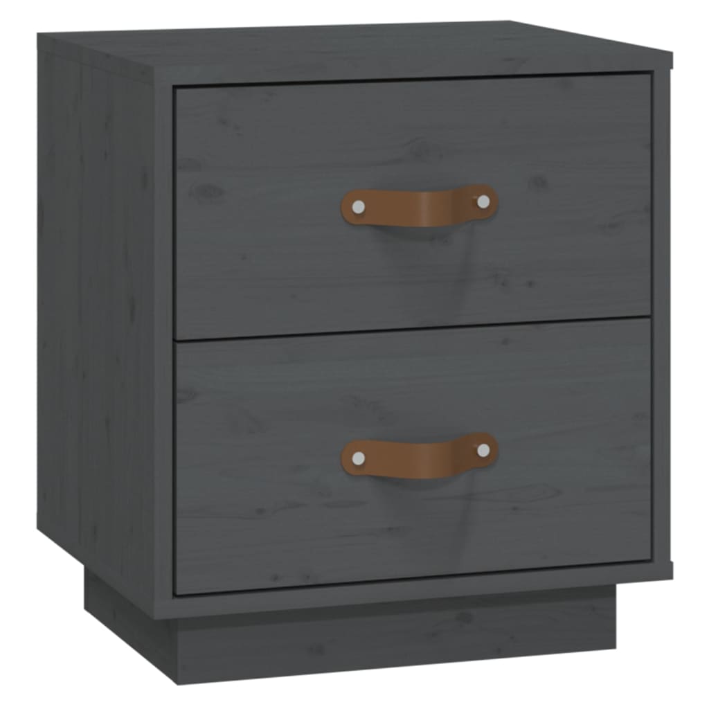 Noćni ormarić sivi 40 x 34 x 45 cm od masivne borovine