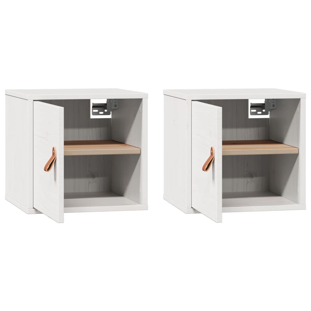 Zidni ormarići 2 kom bijeli 31,5 x 30 x 30 cm masivna borovina