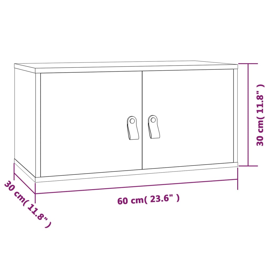 Zidni ormarići 2 kom bijeli 60 x 30 x 30 cm od masivne borovine