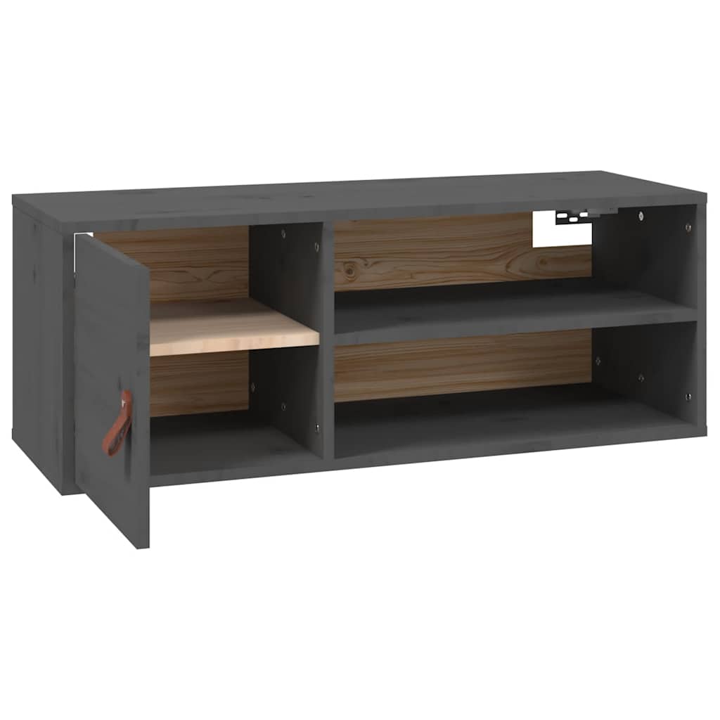 Zidni ormarić sivi 80 x 30 x 30 cm od masivne borovine