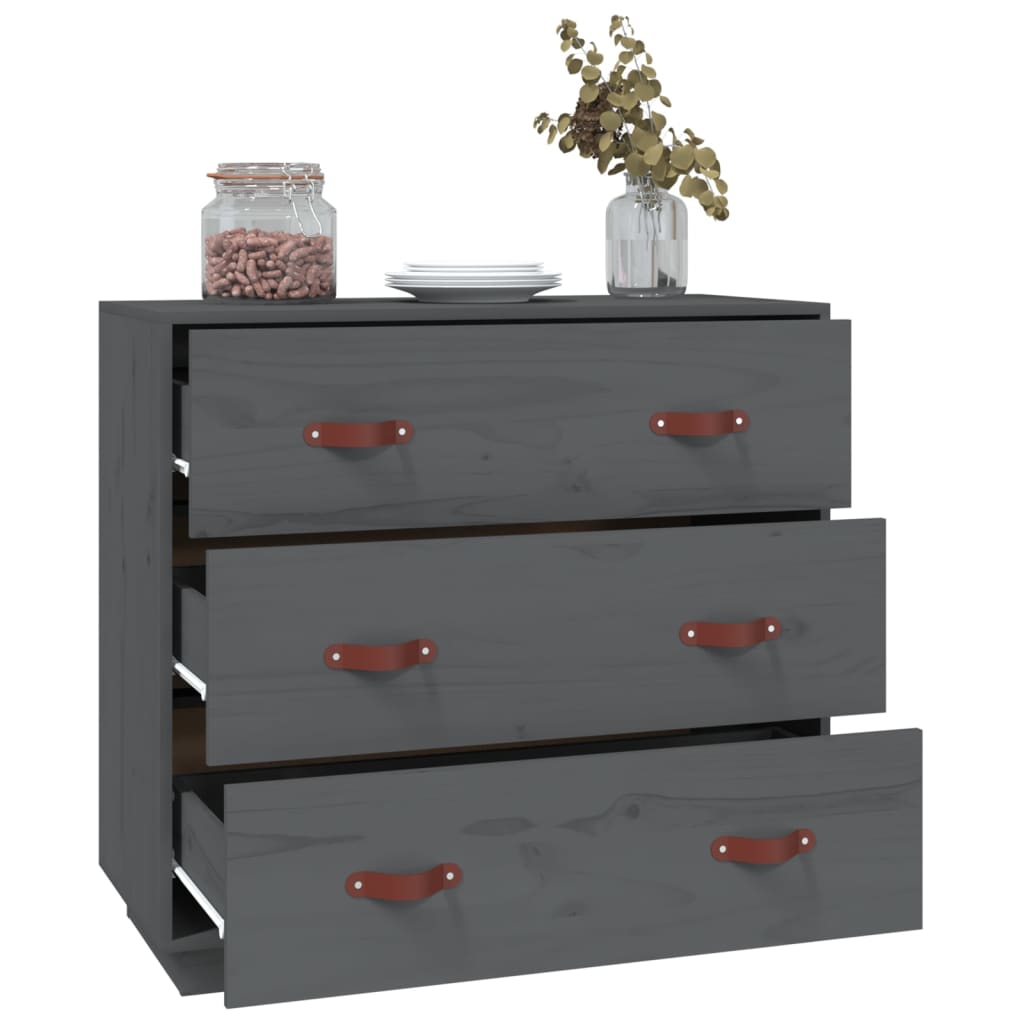 Komoda siva 80 x 40 x 75 cm od masivne borovine