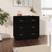 Komoda crna 80 x 40 x 75 cm od masivne borovine