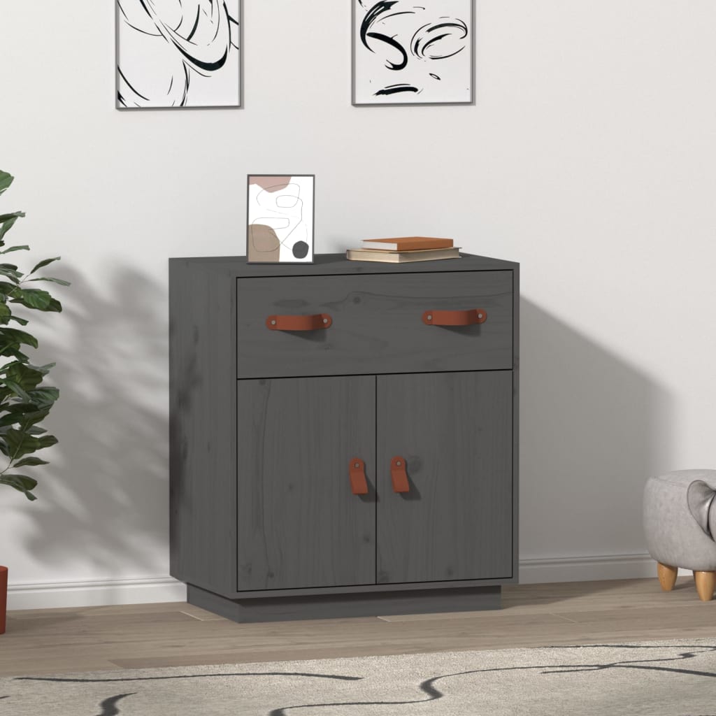 Komoda siva 65,5 x 40 x 75 cm od masivne borovine