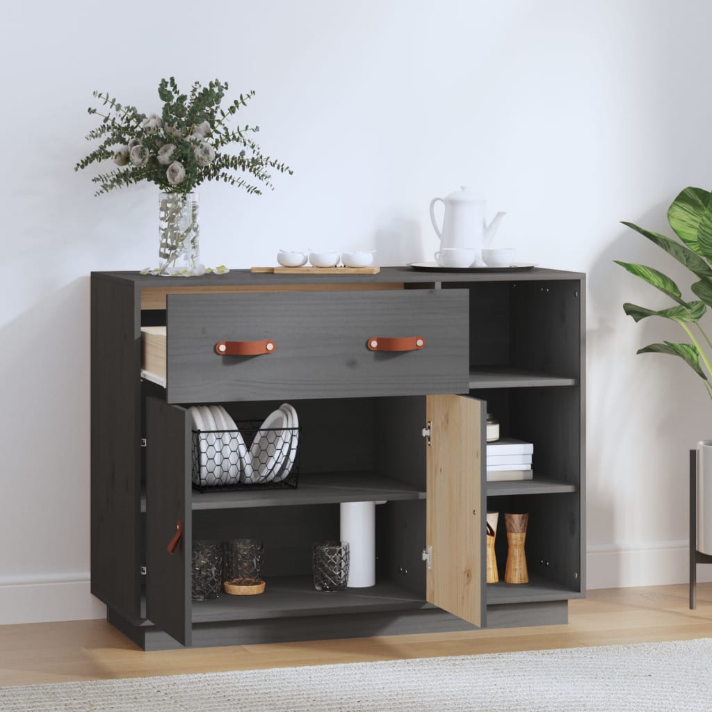Komoda siva 98,5x40x75 cm od masivne borovine