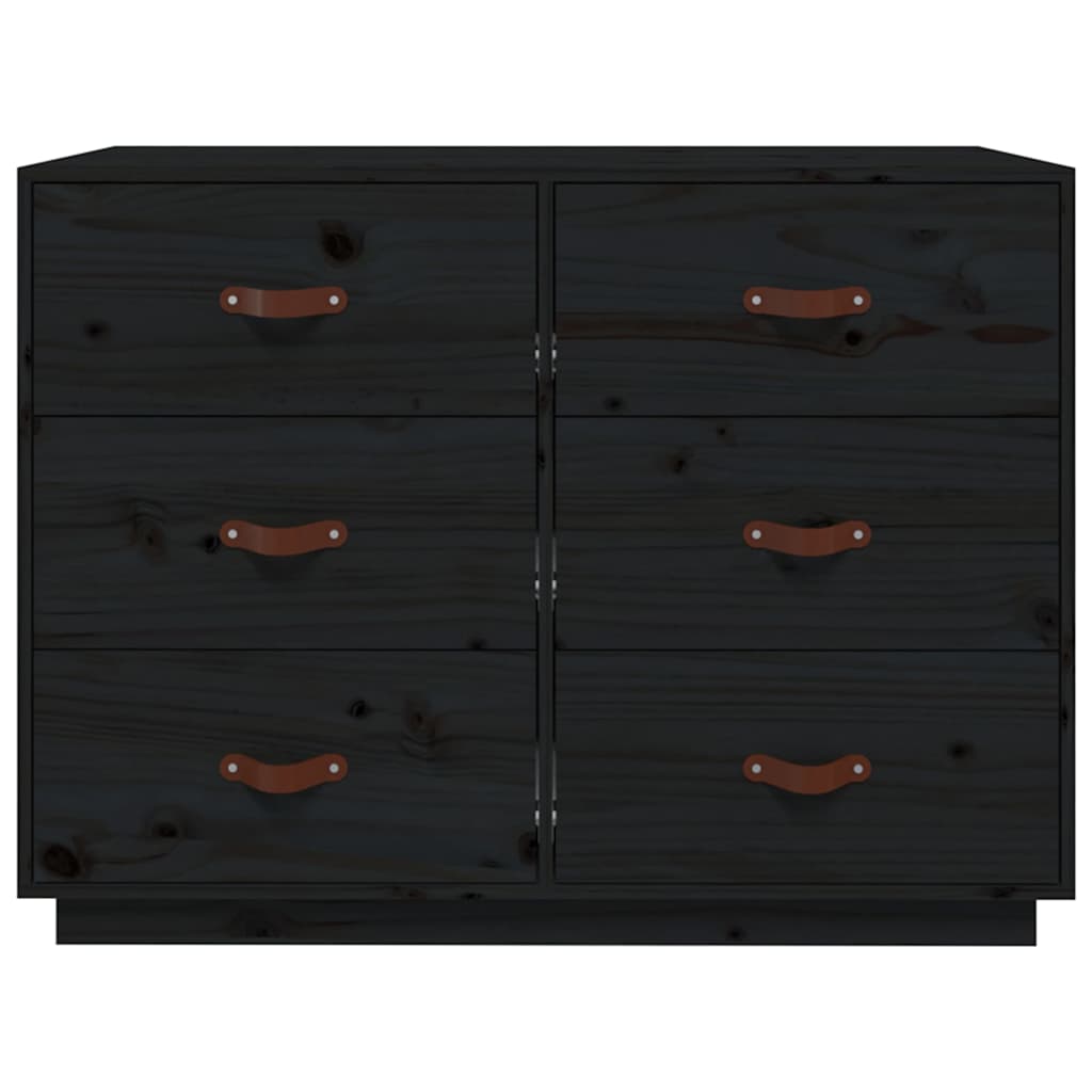 Komoda crna 100 x 40 x 75 cm od masivne borovine