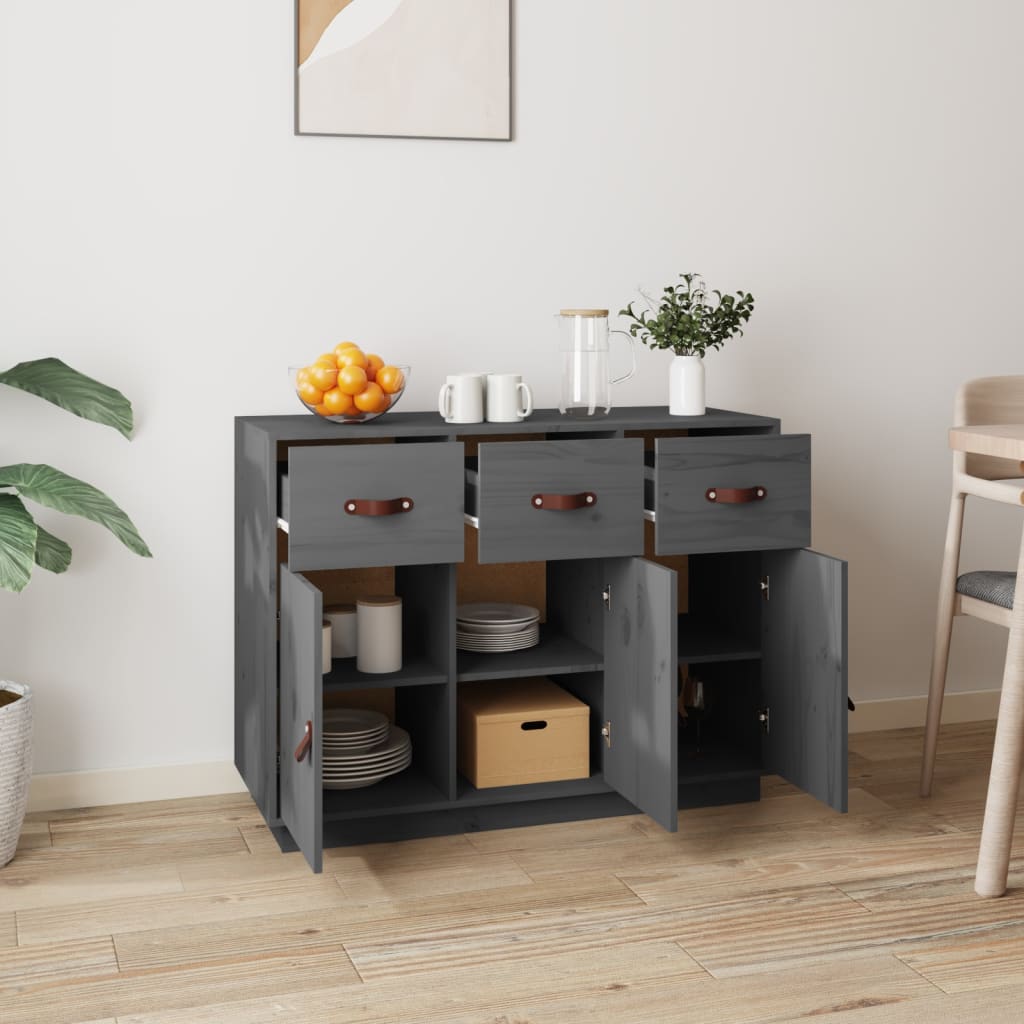 Komoda siva 100 x 40 x 75 cm od masivne borovine