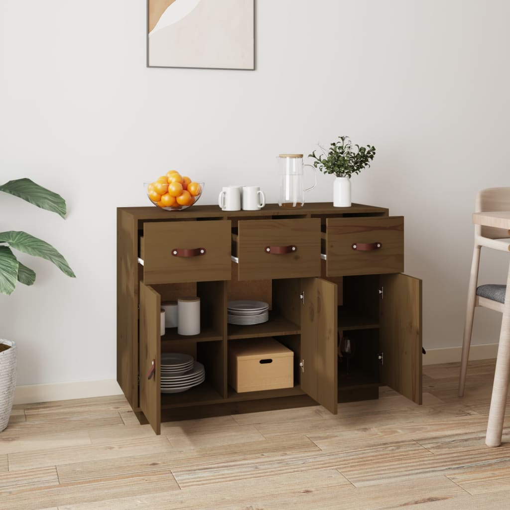 Komoda smeđa boja meda 100 x 40 x 75 cm od masivne borovine