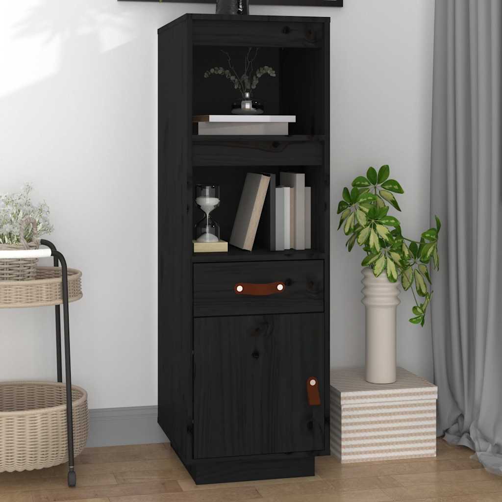 Visoka komoda crni 34 x 40 x 108,5 cm od masivne borovine
