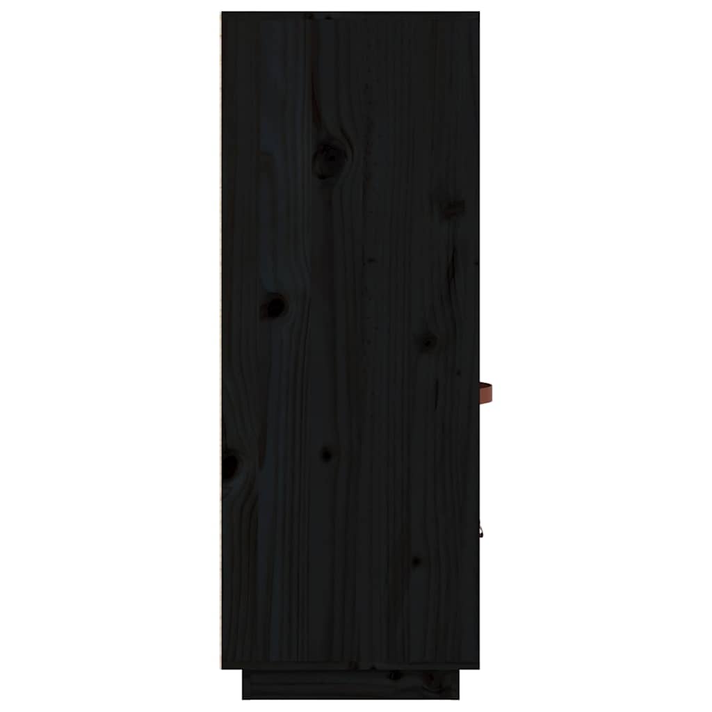 Visoka komoda crni 67 x 40 x 108,5 cm od masivne borovine