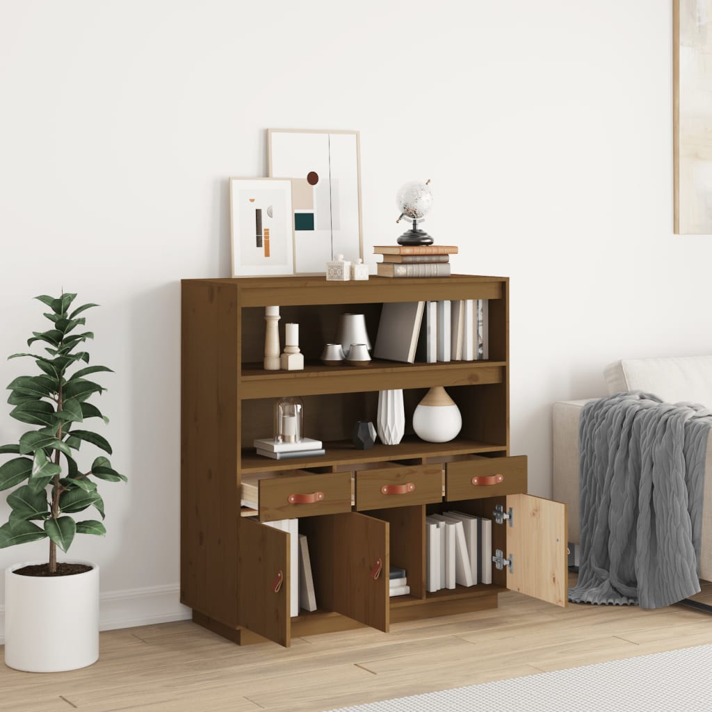 Visoka komoda boja meda 100 x 40 x 108,5 cm od masivne borovine
