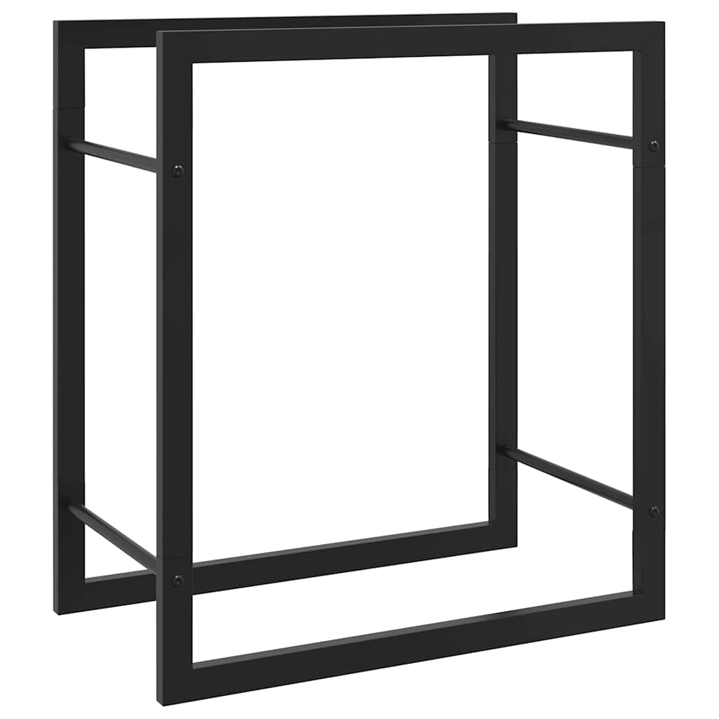 Stalak za drva za ogrjev mat crni 50x28x56 cm čelični