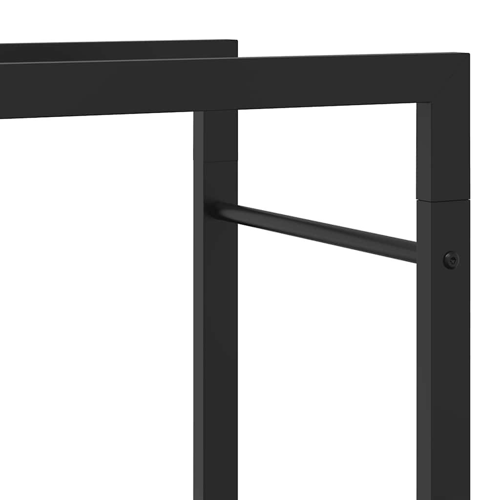 Stalak za drva za ogrjev mat crni 50x28x56 cm čelični