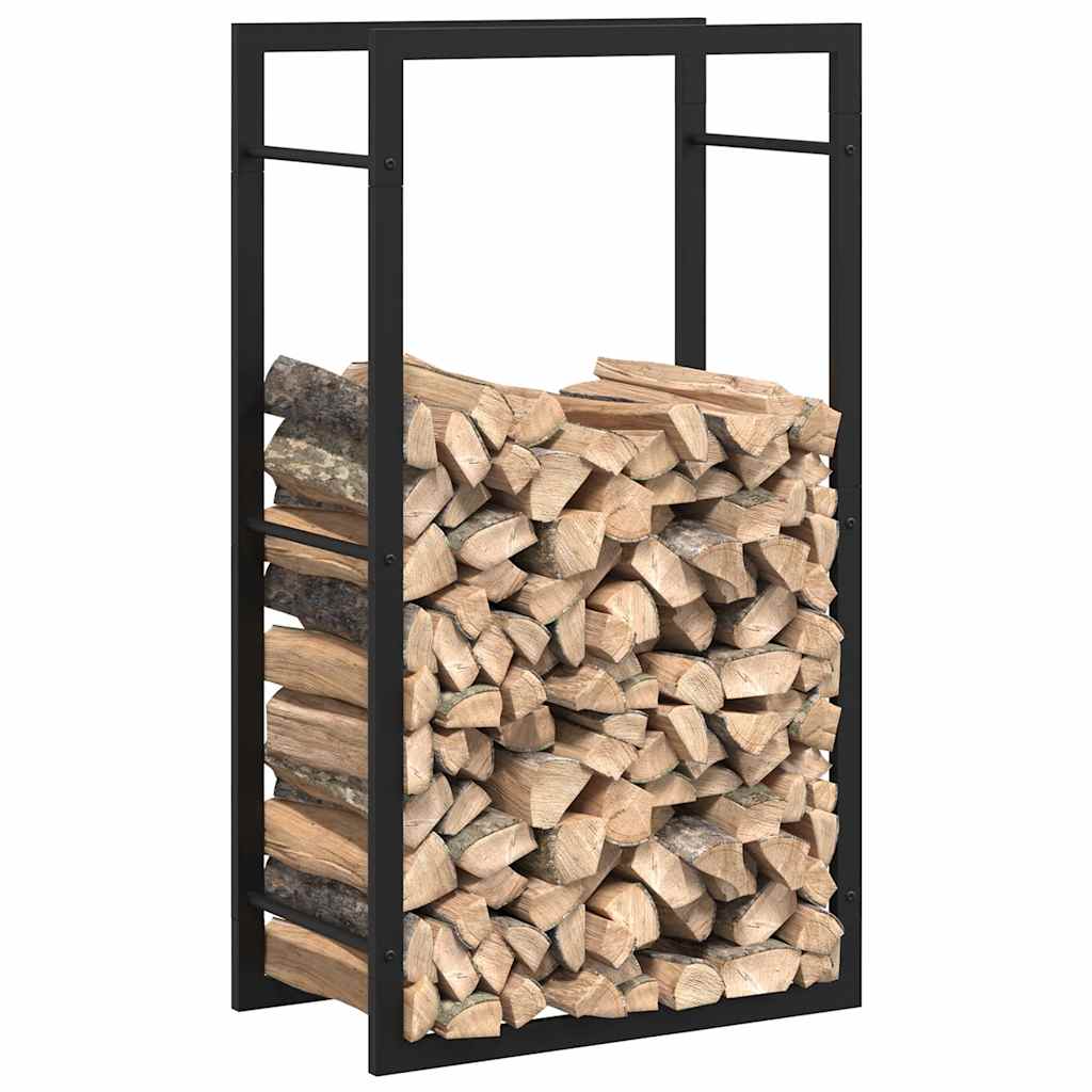 Stalak za drva za ogrjev mat crni 50x28x94 cm čelični