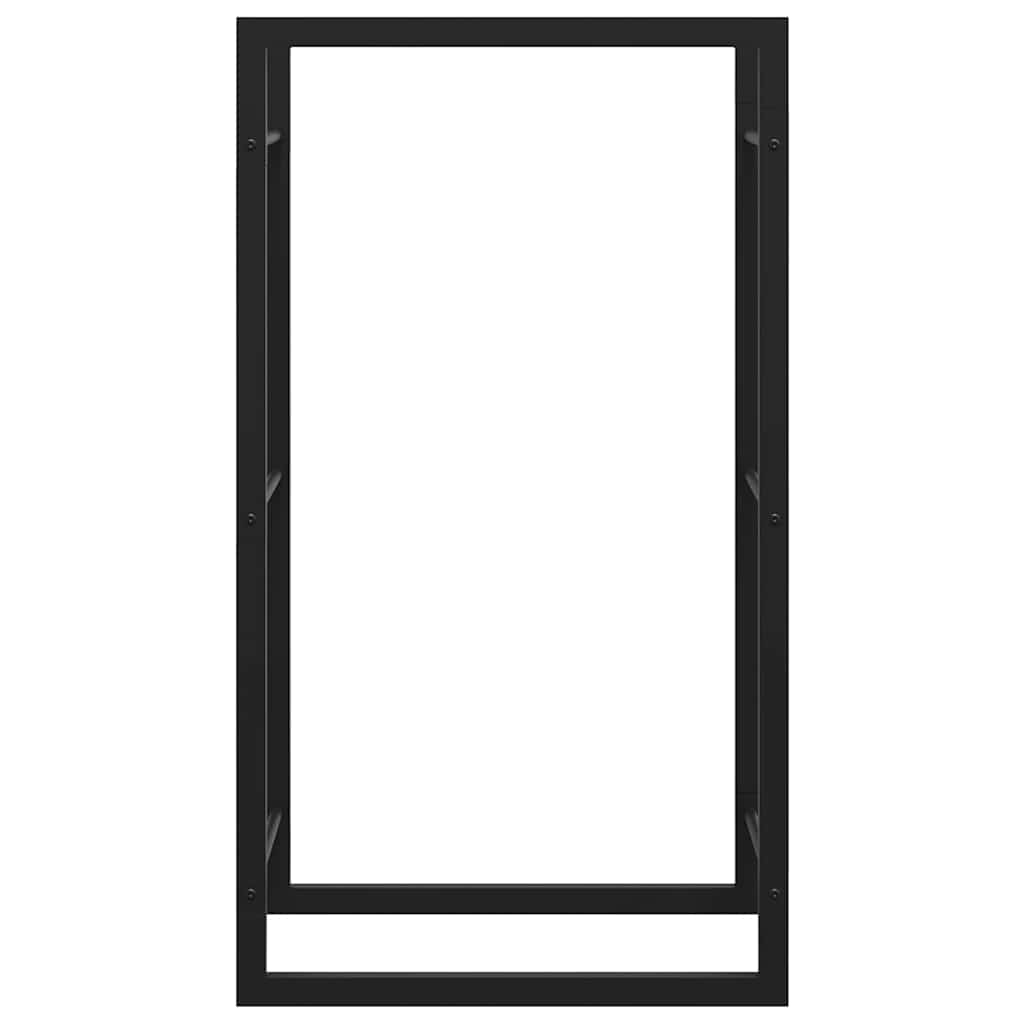 Stalak za drva za ogrjev mat crni 50x28x94 cm čelični
