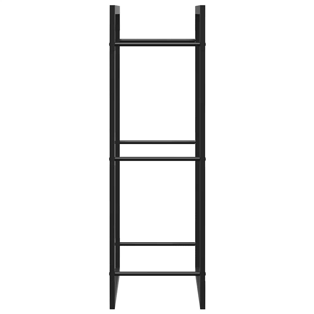 Stalak za drva za ogrjev mat crni 50x28x94 cm čelični