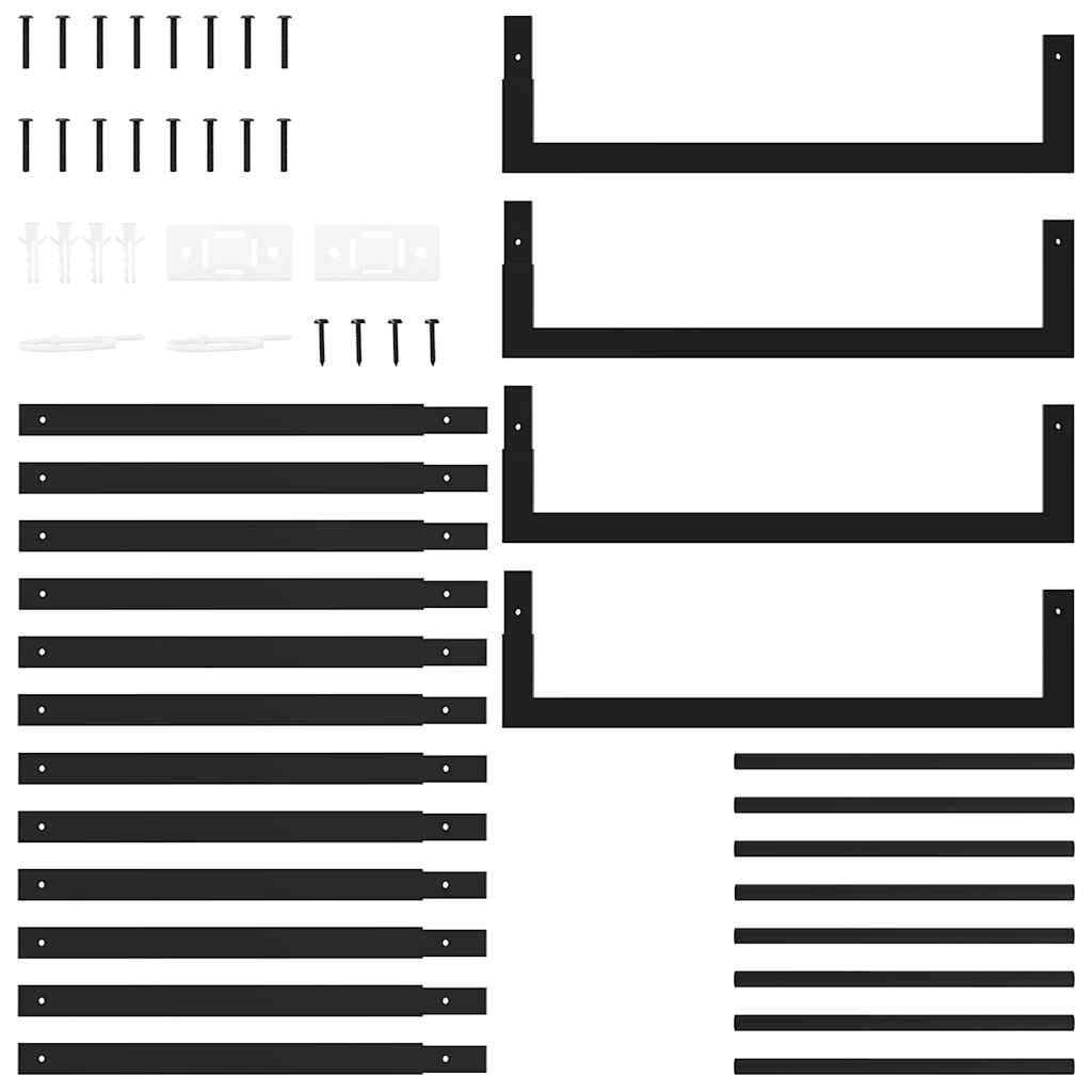 Stalak za drva za ogrjev mat crni 50x28x132 cm čelični