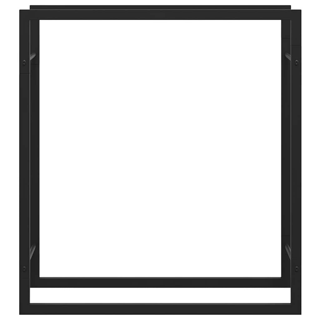 Stalak za drva za ogrjev mat crni 80x28x86 cm čelični