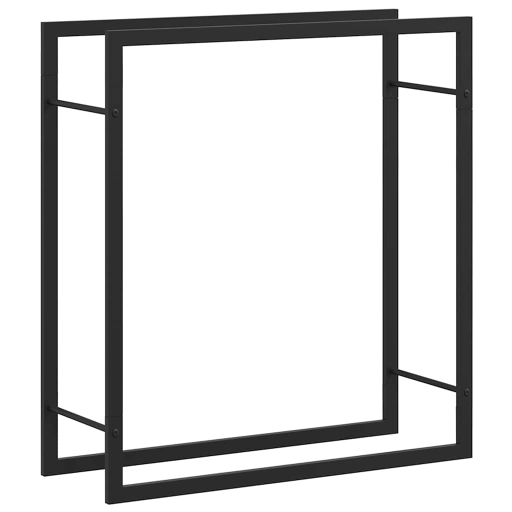 Stalak za drva za ogrjev mat crni 80x28x86 cm čelični