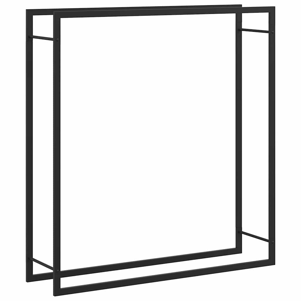 Stalak za drva za ogrjev mat crni 110x28x116 cm čelični
