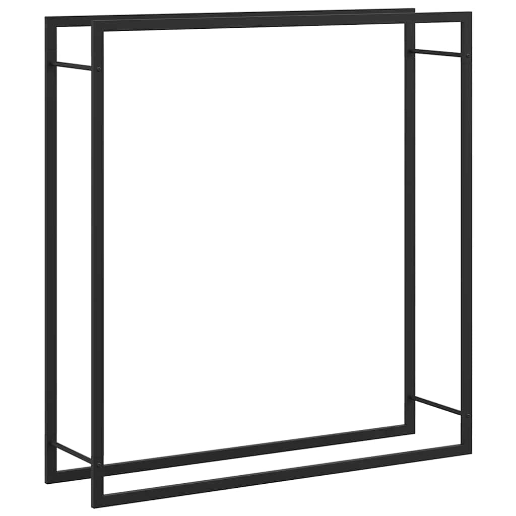 Stalak za drva za ogrjev mat crni 110x28x116 cm čelični