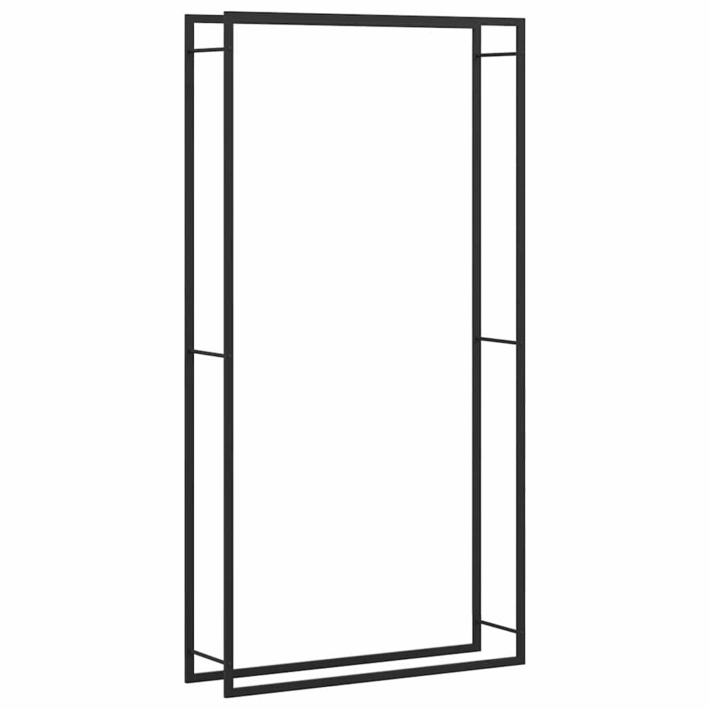 Stalak za drva za ogrjev mat crni 110x28x214 cm čelični