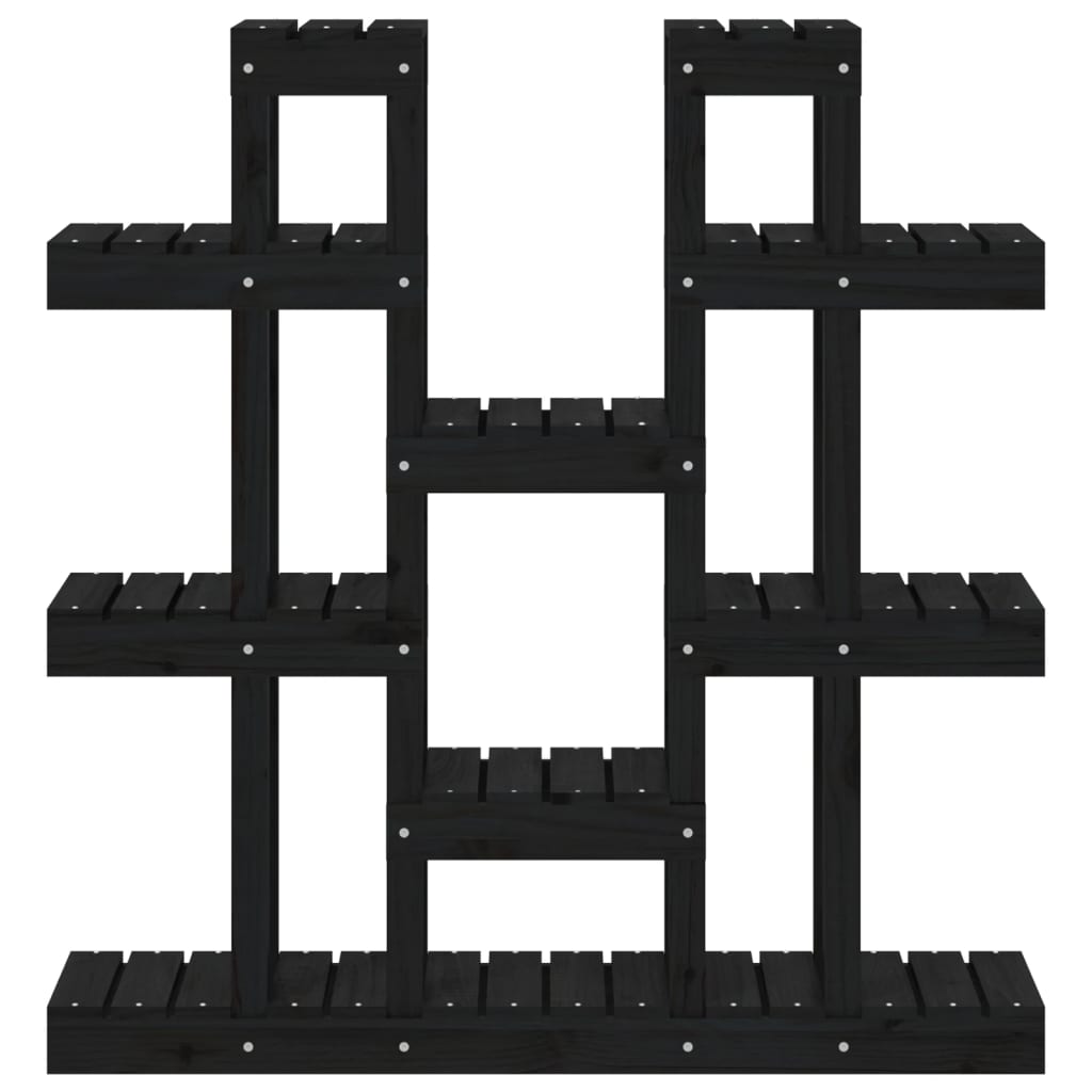 Stalak za biljke crna 104,5x25x109,5 cm od masivne borovine