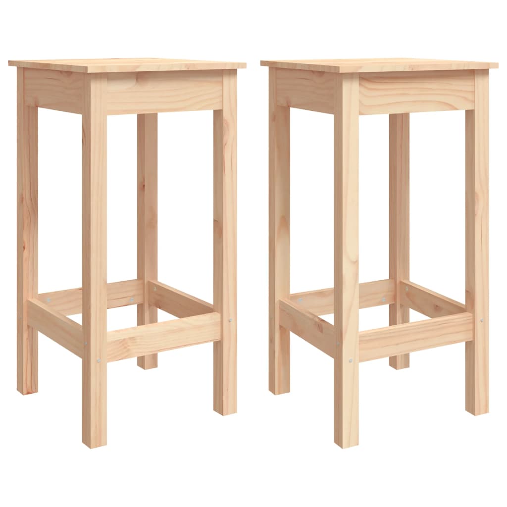 Barske stolice 2 kom 40 x 40 x 78 cm od masivne borovine