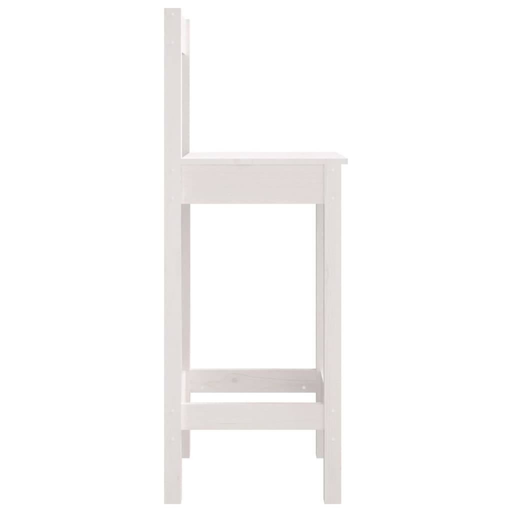 Barske stolice 2 kom bijele 40x41,5x112 cm od masivne borovine