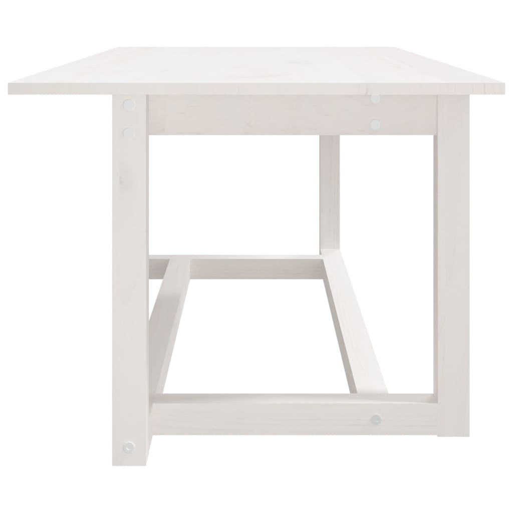 Stolić za kavu bijeli 110 x 55 x 45 cm od masivne borovine