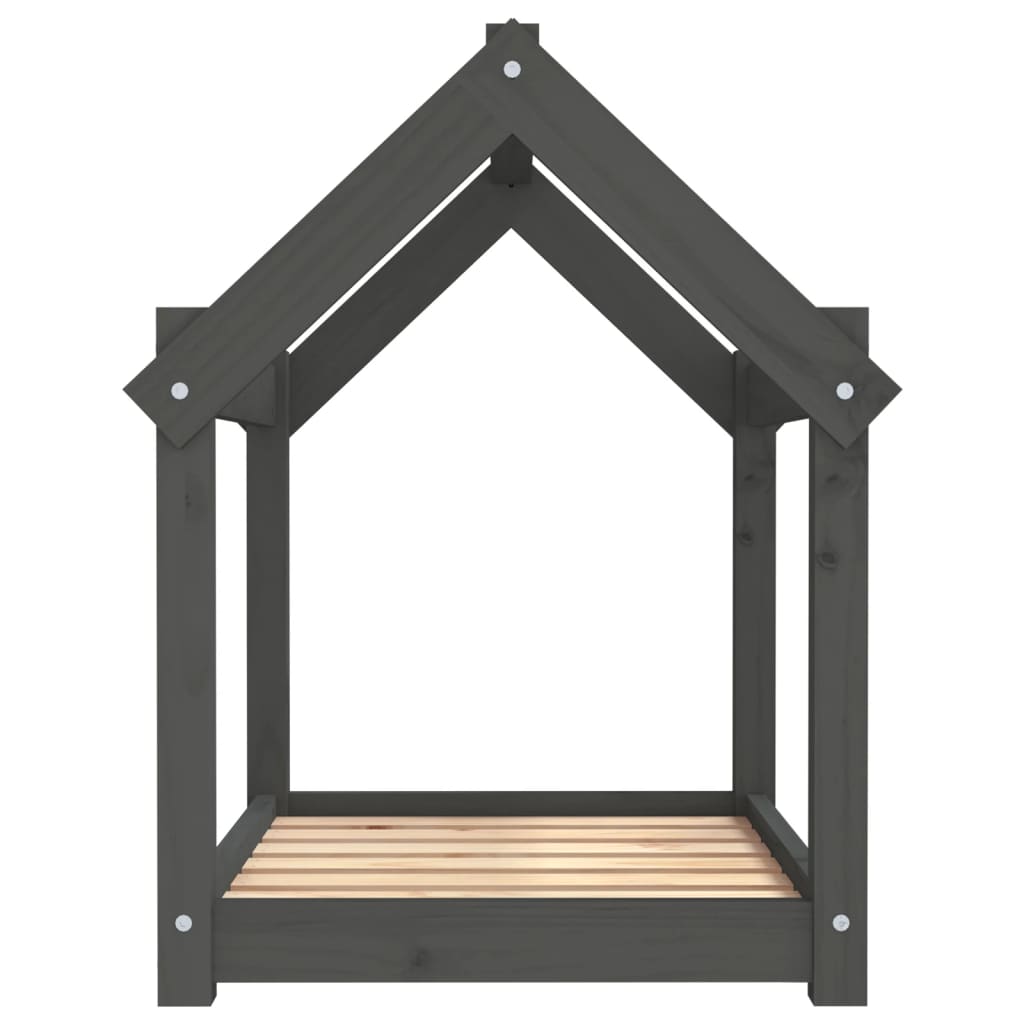 Krevet za pse sivi 71 x 55 x 70 cm od masivne borovine