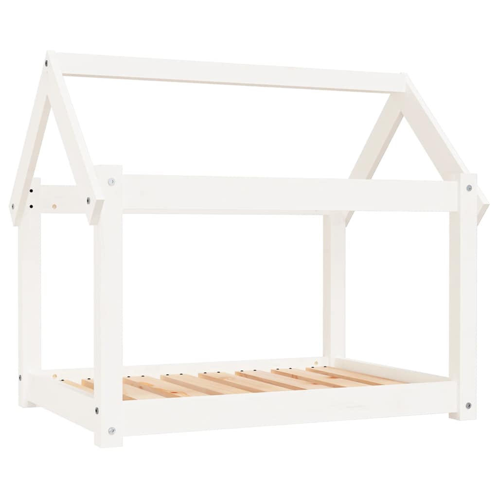 Krevet za pse bijeli 81 x 60 x 70 cm od masivne borovine