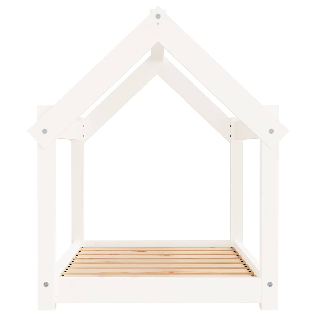 Krevet za pse bijeli 81 x 60 x 70 cm od masivne borovine