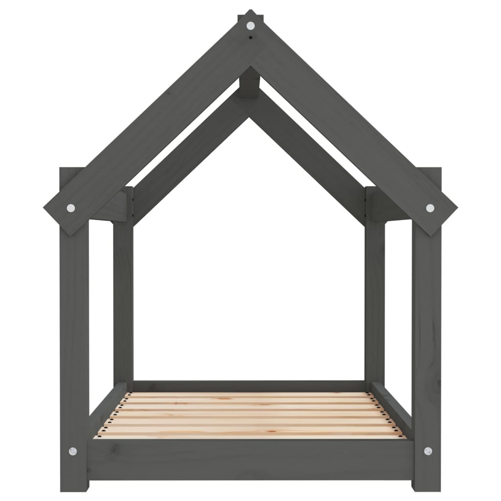 Krevet za pse sivi 81 x 60 x 70 cm od masivne borovine