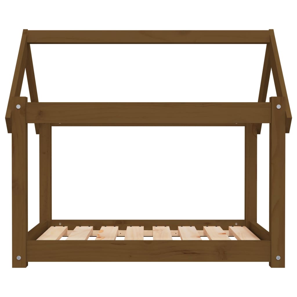 Krevet za pse smeđa boja meda 81x60x70 cm od masivne borovine