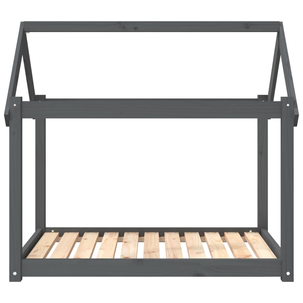 Krevet za pse sivi 101x70x90 cm od masivne borovine