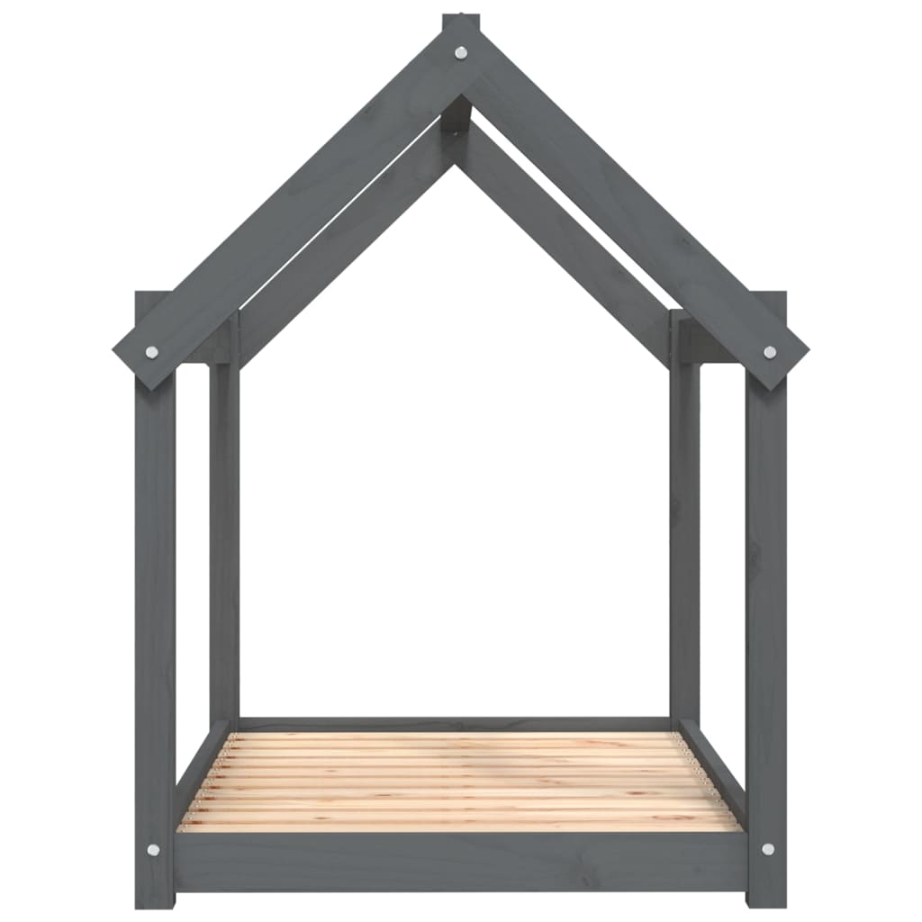 Krevet za pse sivi 101x70x90 cm od masivne borovine
