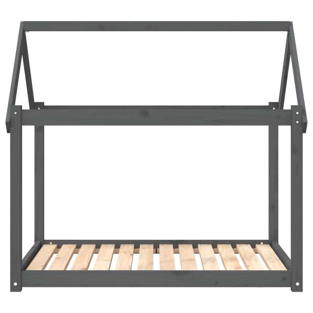 Krevet za pse sivi 111x80x100 cm od masivne borovine