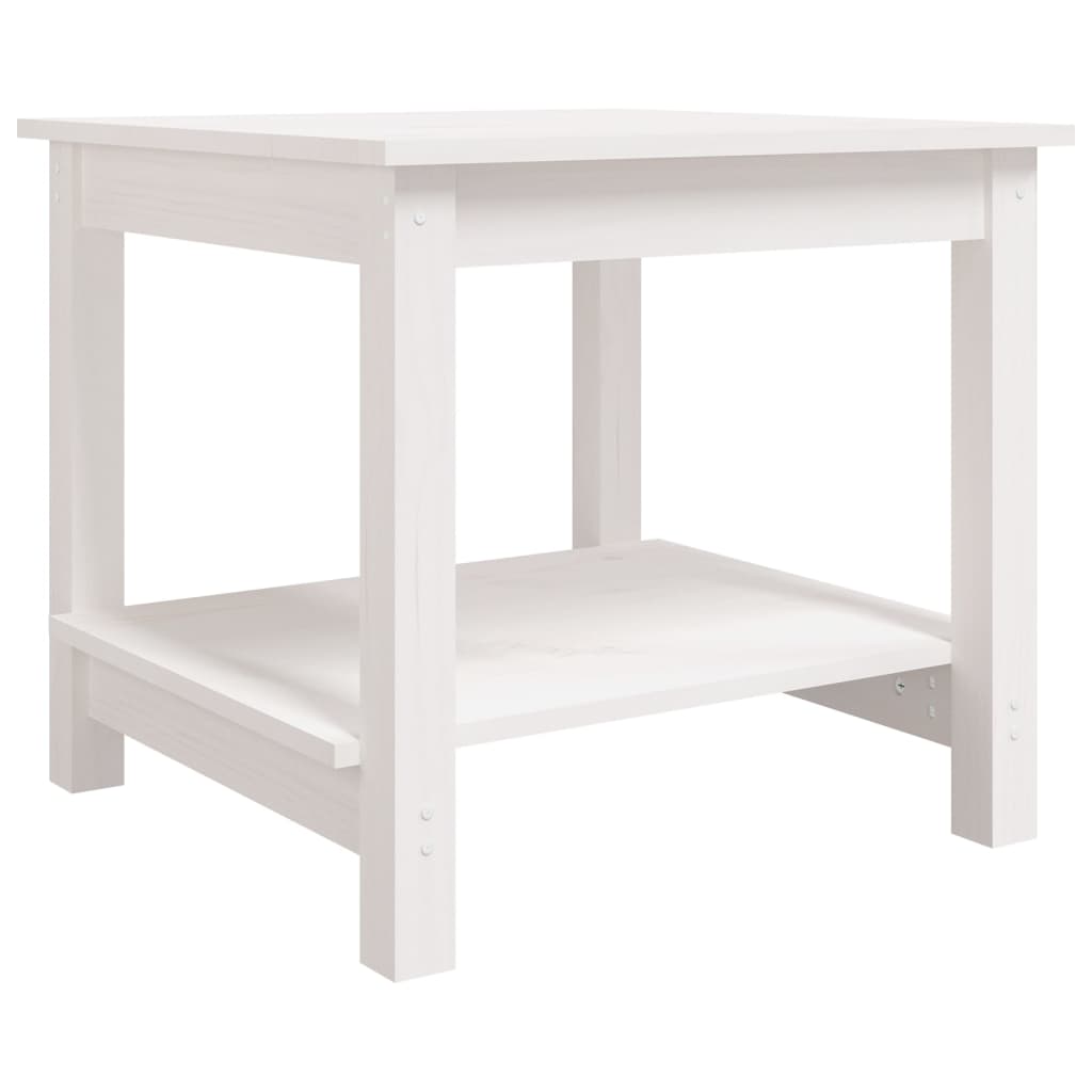 Stolić za kavu bijeli 50 x 50 x 45 cm od masivne borovine