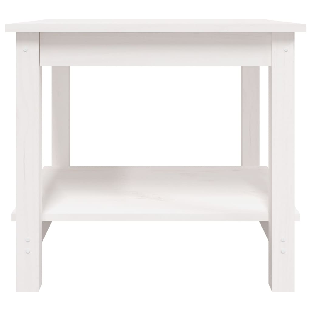 Stolić za kavu bijeli 50 x 50 x 45 cm od masivne borovine